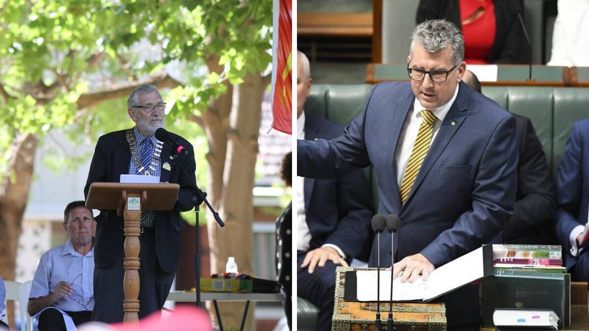 POSITIVE: Leeton mayor Paul Maytom (top) met with Federal Water Minister Keith Pitt while he was in the MIA last week. 