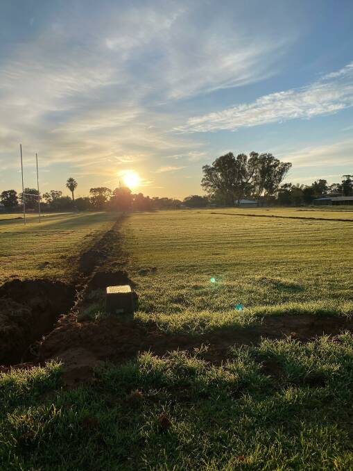 The new irrigation system at the Leeton High School ovals was installed earlier this year. Photo: Talia Pattison