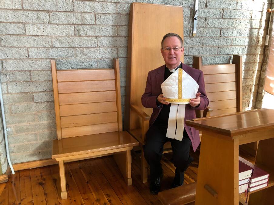 WELCOME: Father Robert Murphy prepares to welcome new Anglican Bishop of the Riverina Donald Kirk to St Peter's on Sunday. Photo: Talia Pattison 