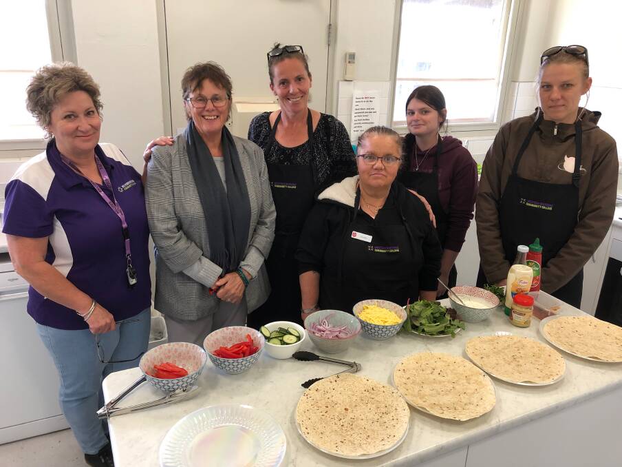SUPPORT: Jo Simpson from Western Riverina Community College, Michelle Kilgower from the Salvation Army's Murrumbidgee Accommodation and Housing Service with participants Anita Lyons, Junmarie Wilson, Samantha McDonald and Adriana Clough. Absent, Michelle Simpson. Photo: Talia Pattison