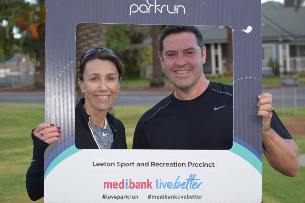 ON COURSE: Olympians Krishna Stanton and Matthew Dunn participated in the Leeton parkrun on April 2. Photo: Supplied