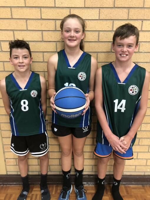 REWARD: Photo: Tallis McMillan, Amelia Irvin and Kobe O'Callaghan have all been selected to represent Riverina at the NSWPSSA basketball hampionships.