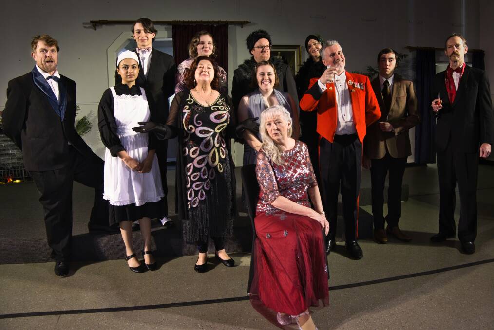 ENTERTAIN: The cast of Bloodshed at the Banquet on Saturday night. Absent Tony Reneker, George Weston and Katelyn Mills. Photos: Neil McAliece