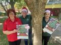 All set for the Light Up Leeton Christmas Carnival and Concert in 2023 is Ange McNamara, Fran Macdonald and Sarah Graham (Kingsbury). Picture by Talia Pattison