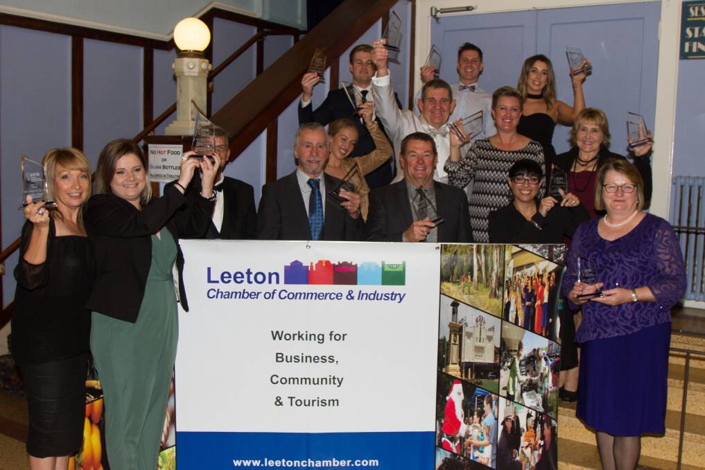 The winners from this year's Leeton Outstanding Business Awards, some of which have now been named as finalists in the regional awards. Photo: Ron Arel 