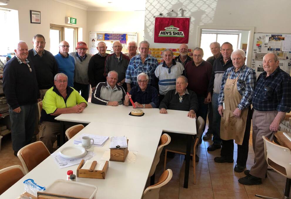 CELEBRATE: The Leeton Men's Shed and its members recently celebrated a big milestone, marking 10 years of operation. Photo: Talia Pattison