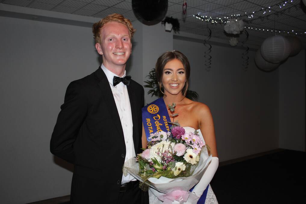 Pierra Nardi, partnered by Sam Hopper, was announced as the 2018 Rotary Belle of the Ball on Friday night. Photo: Mary-Anne Lattimore