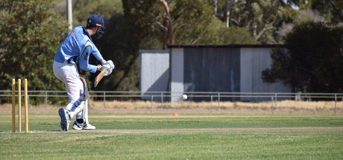 FOCUSED: Yanco's Jason Burke awaits this delivery during a recent A grade match at Yanco Sportsground. The Stags have the bye in A grade this weekend. Photos: Shaun Paterson