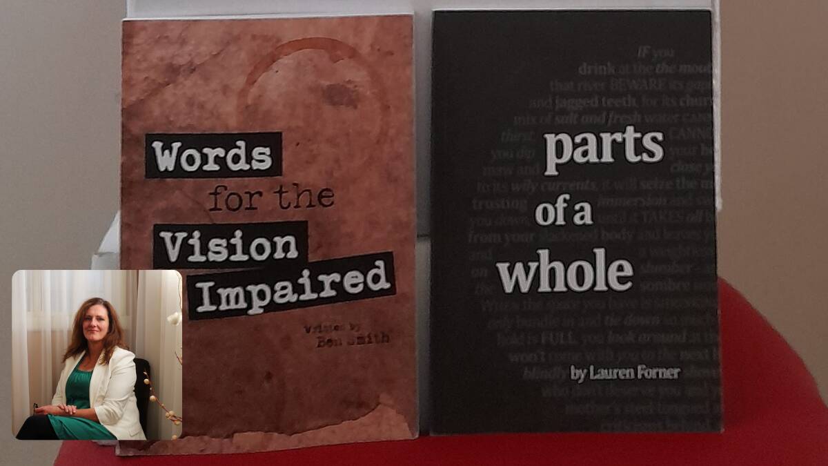 NEW: The two new books by Leeton writers, which columnist and Leeton Writers Collective leader Sarah Tiffen (inset) said she was proud of. Photos: Supplied, Western Riverina Arts