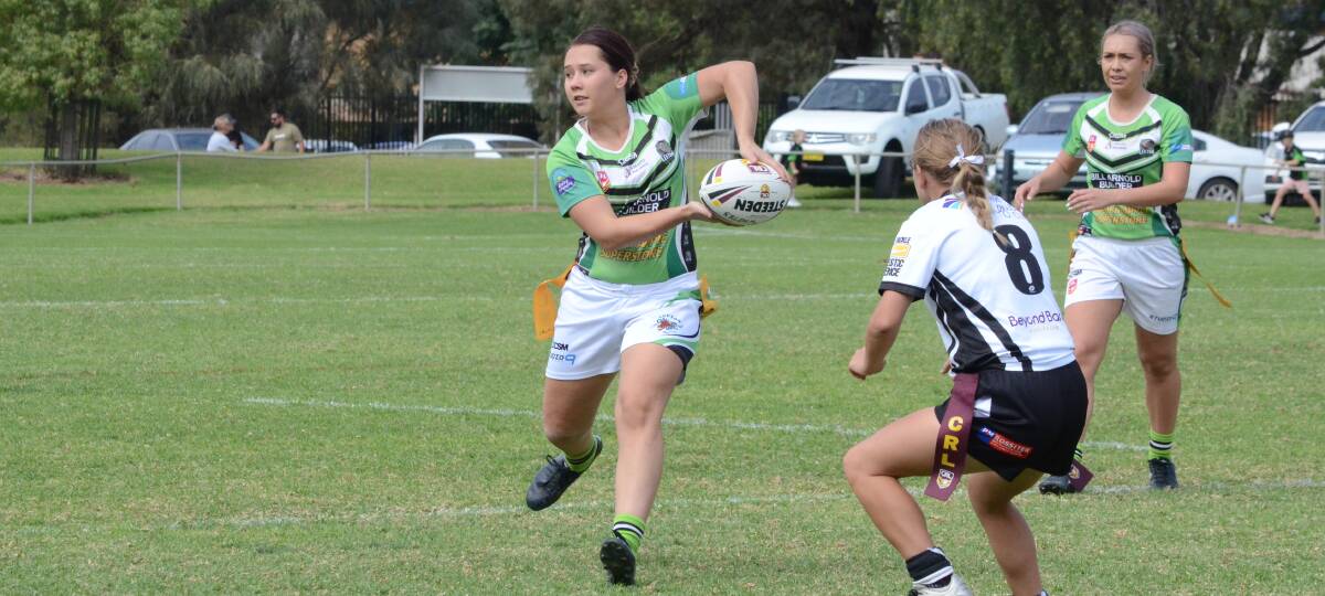 HOPEFUL: Sophie McGregor and her Leeton Greens league tag teammates are hopeful football will soon resume. Photo: Liam Warren