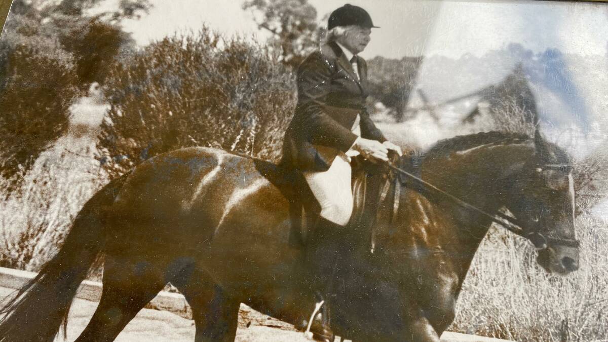 FULFILLING LIFE: Lorna Reberger has enjoyed horse riding and dressage competitions during her 100 years. Photo: Contributed
