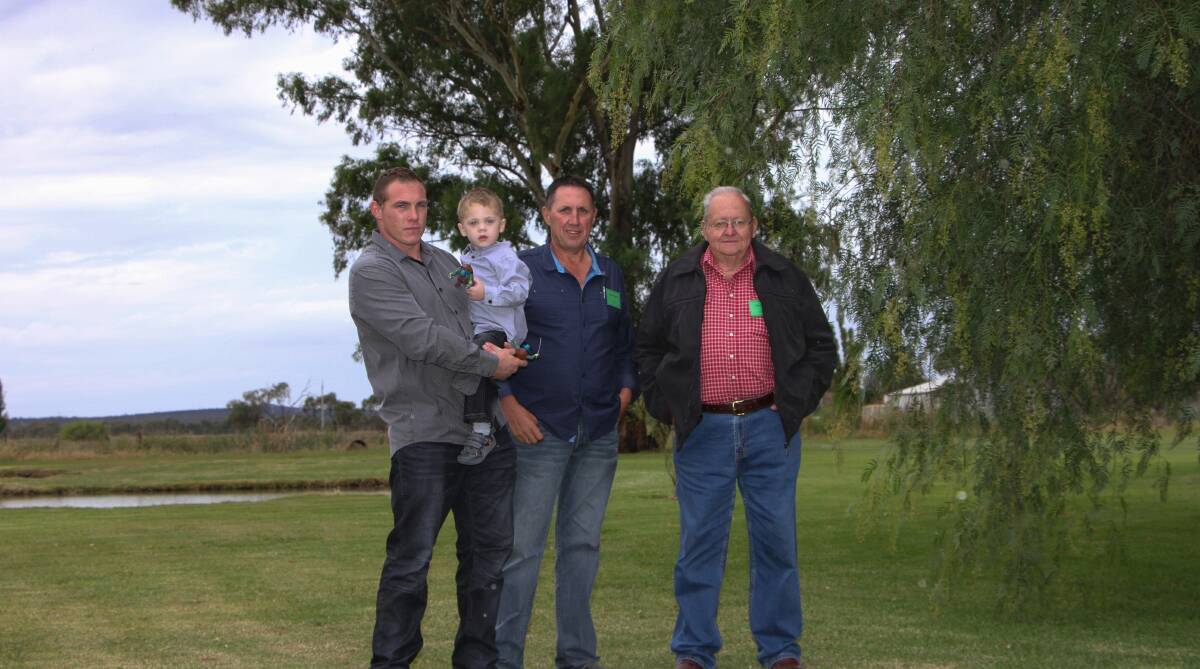SPECIAL: Troy, Zaiah, 2, Glenn and Alan Preston at their family reunion on Easter Saturday. The reunion was attended by relatives from far and wide. 