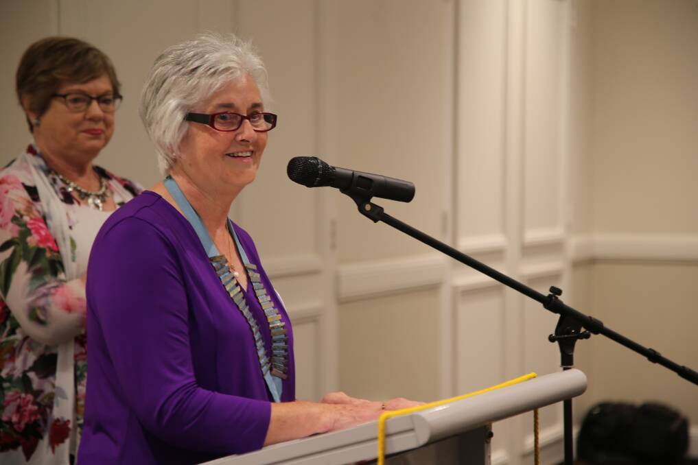 WHAT A YEAR: Leeton resident and Inner Wheel district president Phyllis Guthrie addresses the conference in Griffith on the weekend.