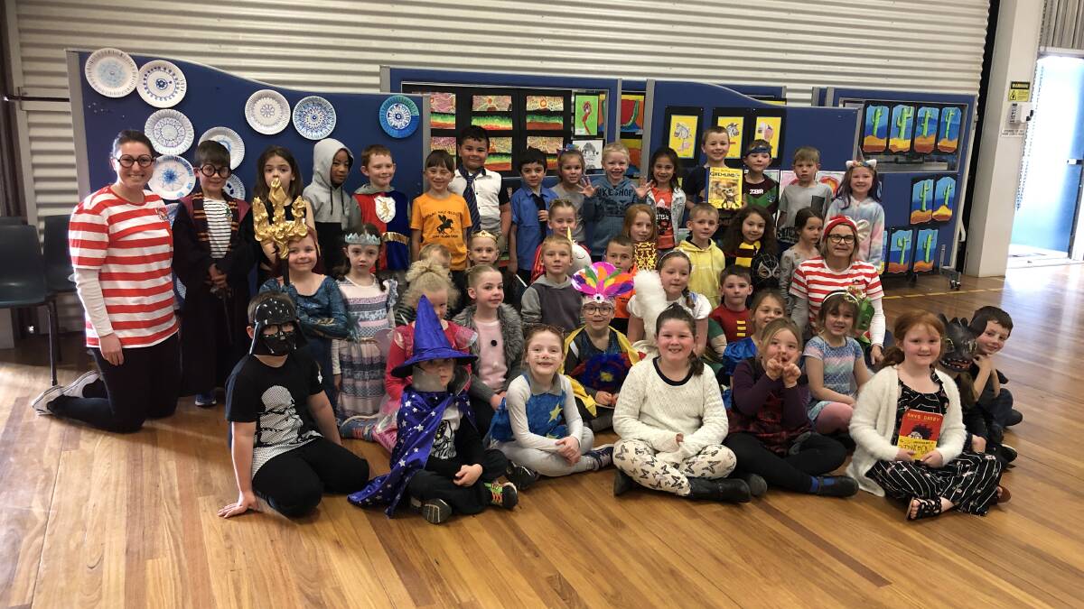 DRESS UP: Leeton Public School students and staff had fun getting into character for Book Week recently. Photo: Contributed 