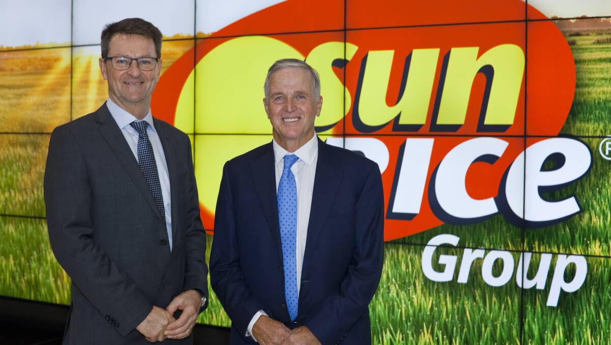 ANOTHER YEAR: SunRice CEO Rob Gordon (left) and chairman Laurie Arthur.