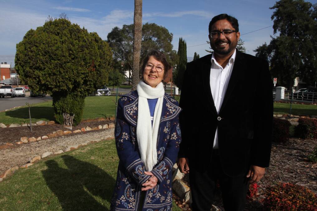 SUCCESS STORY: Leeton Multicultural Support Group vice president Susie Rowe (left) with Leeton Shire Council town planner and migrant, Ali Mehdi. Photo: Talia Pattison