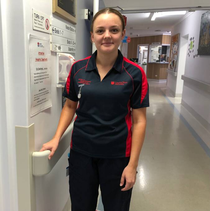 LEARNING: Student nurse Maggie Carroll-McPherson has been undertaking placement at the Leeton District Hospital. Photo: Talia Pattison 