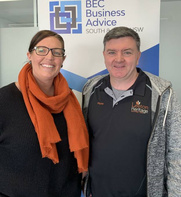 BACK IN BUSINESS: Leeton Business Chamber's Jodie Ryan and Wayne Bond are preparing for this week's "after hours" event. 