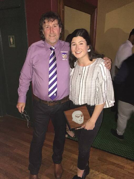 Kaitlyn McKay at this year's Phantoms presentation night with Tim Allen. 