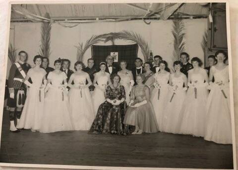 FLASHBACK: A group photo of the debutantes and their partners from the very first Leeton Scottish Debutante Ball held 60 years ago. 