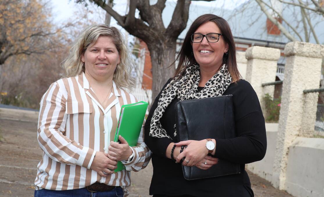 Renne Van Dorst and Leeton's Jodie Ryan (right) are helping to bridge NDIS gaps in the Riverina. Photo: The Daily Advertiser 