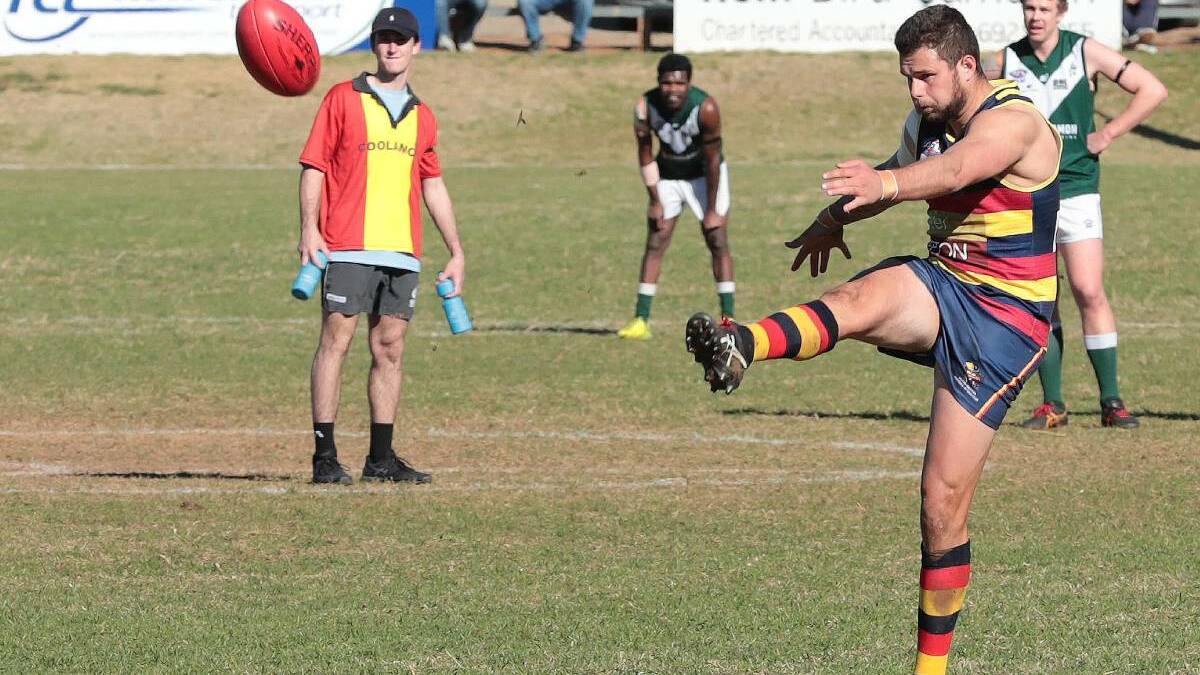 CONSULT: Leeton-Whitton coach Daniel Muir in action. The Crows took part in one of six forums over the weekend as part of a review of AFL Riverina.