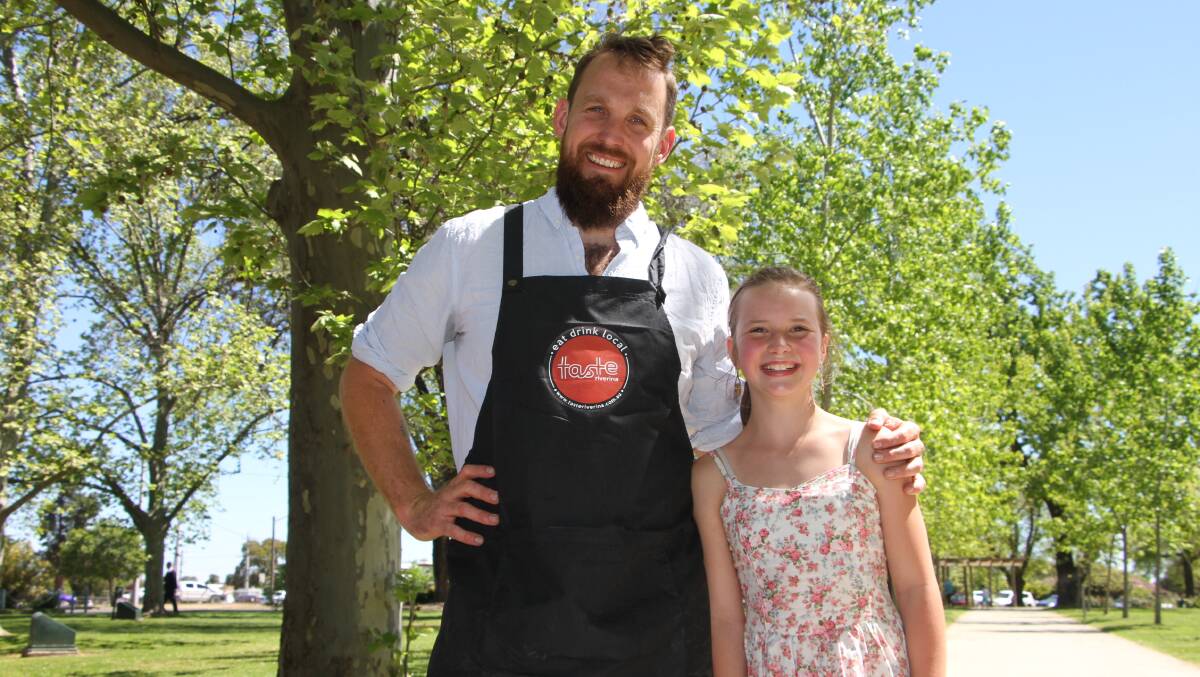 Celebrity chef Paul West (left) and Alexa Burgess at the 2016 Leeton Chill and Grill.