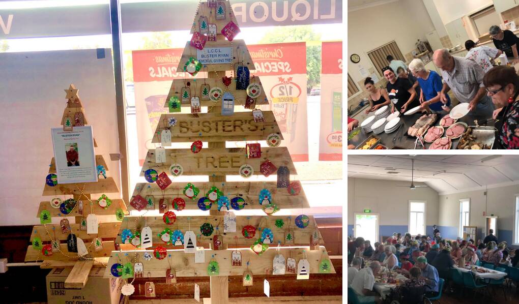 HONOUR: The memorial giving tree (left) and fun from the 2019 event.