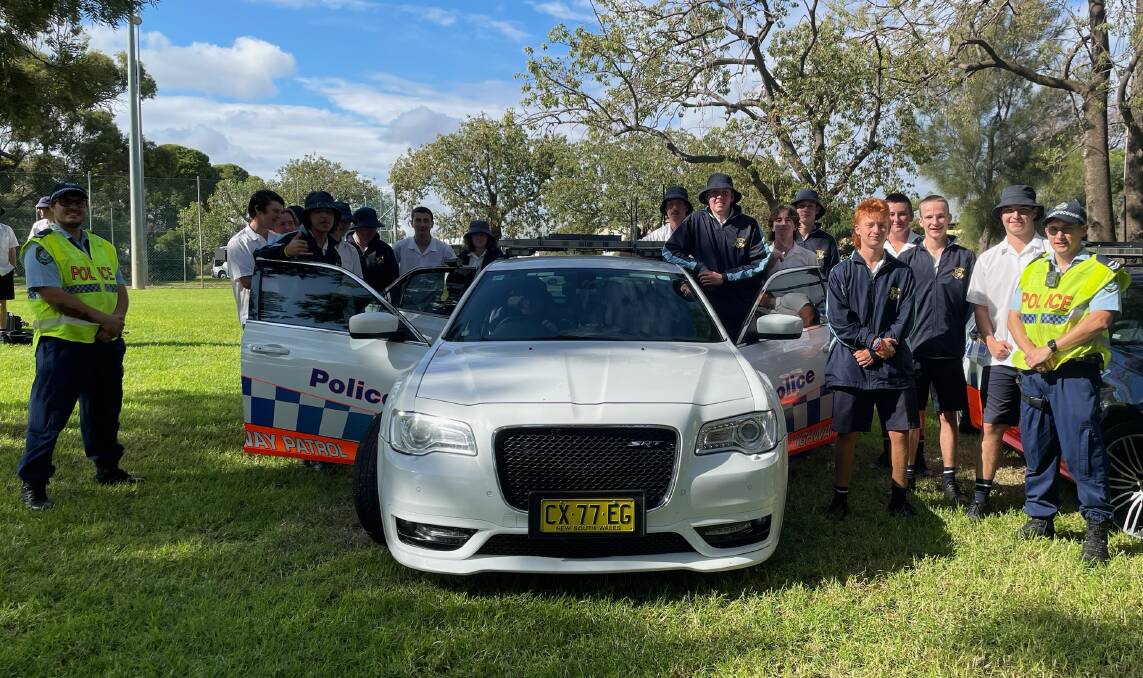 SAFETY FIRST: NSW Police plays a vital role in delivering Leeton's RYDA program, with students also getting the chance to look through a highway patrol vehicle last week. Photo: Supplied