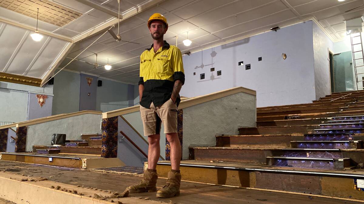 CHANGE: Roxy Theatre redevelopment site manager Luke Hughes from the Lloyd Group upstairs at the theatre last week. Photo: Talia Pattison
