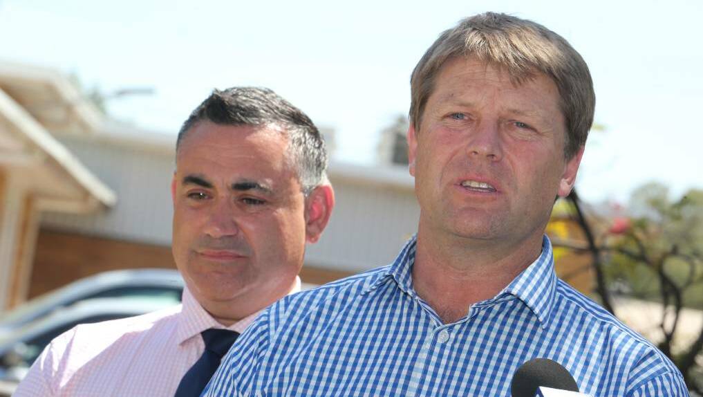 OPPOSE: Member for Murray Austin Evans (right) with NSW Deputy Premier John Barilaro.