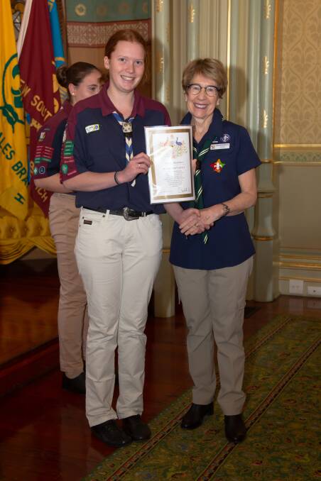 WELL DONE: Emily Kearines accepts her award from Governor of NSW Margaret Beazley recently. Photo: Contributed 