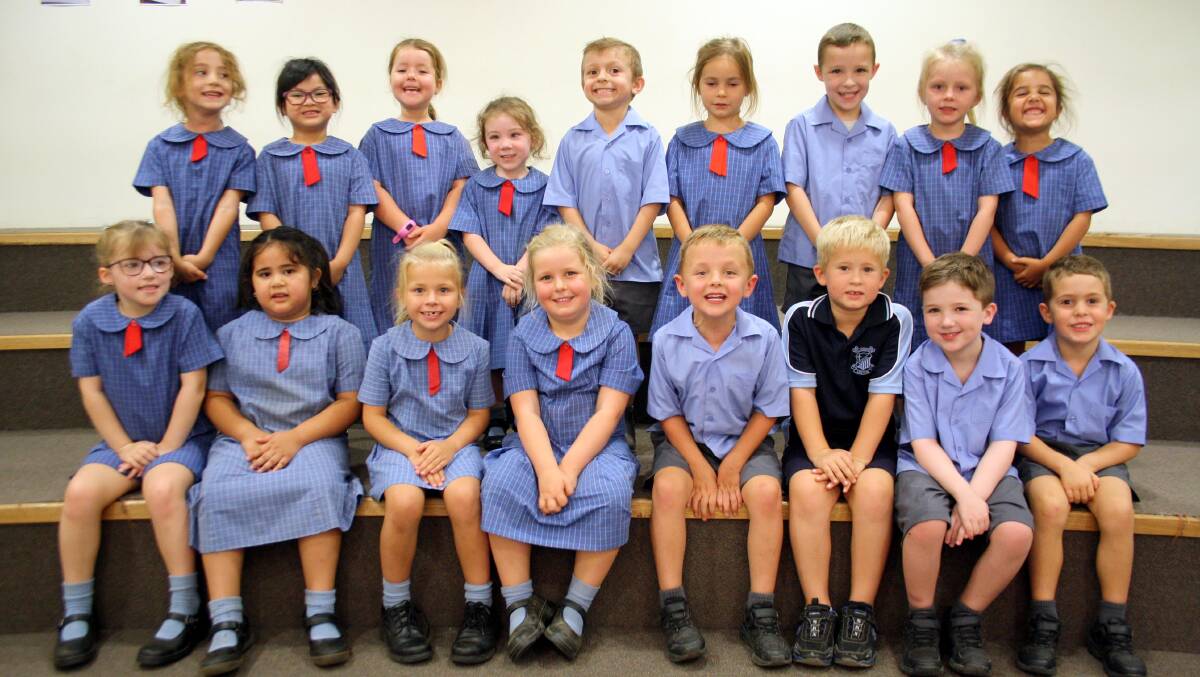 St Joseph's Primary School's 2020 kindergarten students. Photo: John Gray