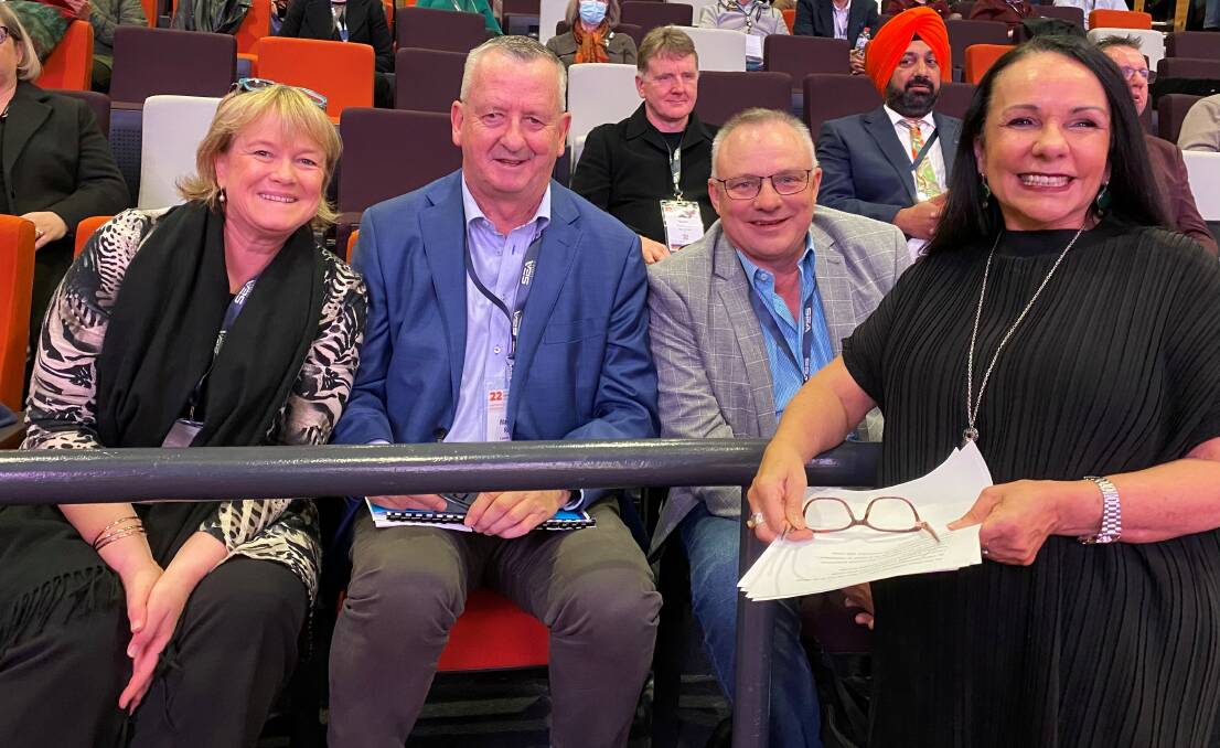 REPRESENT: Leeton Shire Council general manager Jackie Kruger, mayor Tony Reneker and deputy mayor Michael Kidd with Minister for Indigenous Australians Linda Burney.