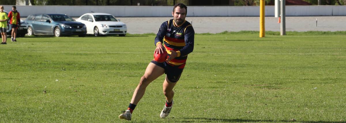 HARD YAKKA: Leeton-Whitton's Bryce O'Garey finds the open space on Saturday afternoon. Photo: Anthony Stipo 