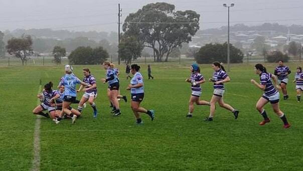 DETERMINED: In poor conditions, the Dianas went down 41-10 to the Wagga Waratahs on the weekend. Photo: Supplied