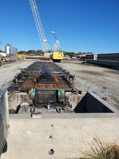 ONGOING: The work at the bridge on the Whitton-Darlington Point Road has reached a milestone. 