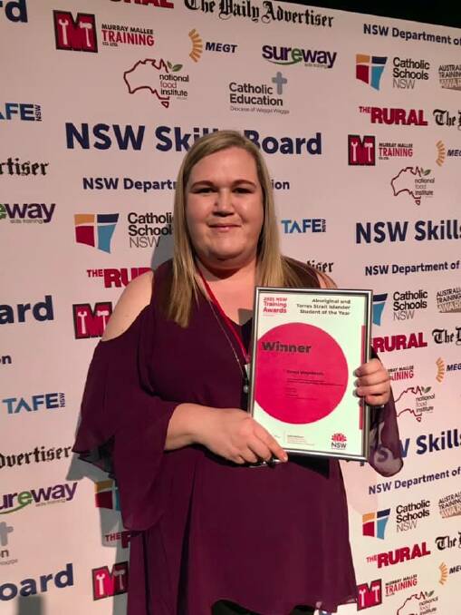 HONOUR: Leeton's Jenna Weymouth is hoping her recent experience, as well as her skills and knowledge, will continue to help and inspire others in the community. Photo: Supplied