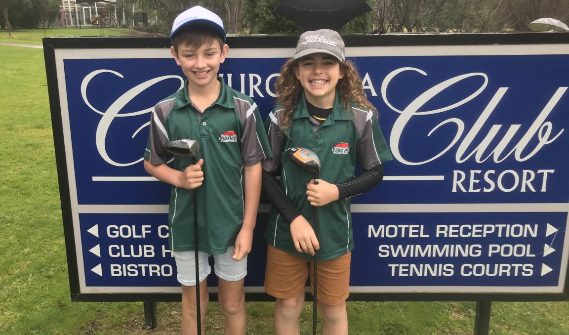 ON PAR: Parkview Public School students Cruze Dale (left) and Salvatore Alampi have been selected in the Riverina PSSA golf team. 