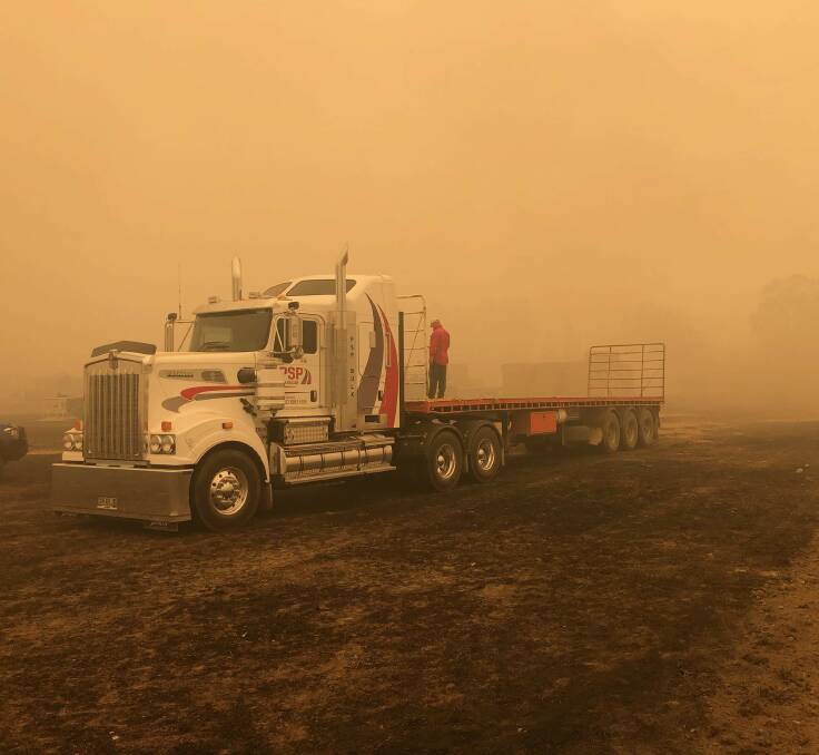 ALREADY HELPING: Leeton trucks and drivers have already been assisting with hay runs during the bushfire crisis and now they are headed off on the Burrumbuttock Hay Run. Photo: Sandi Jones 