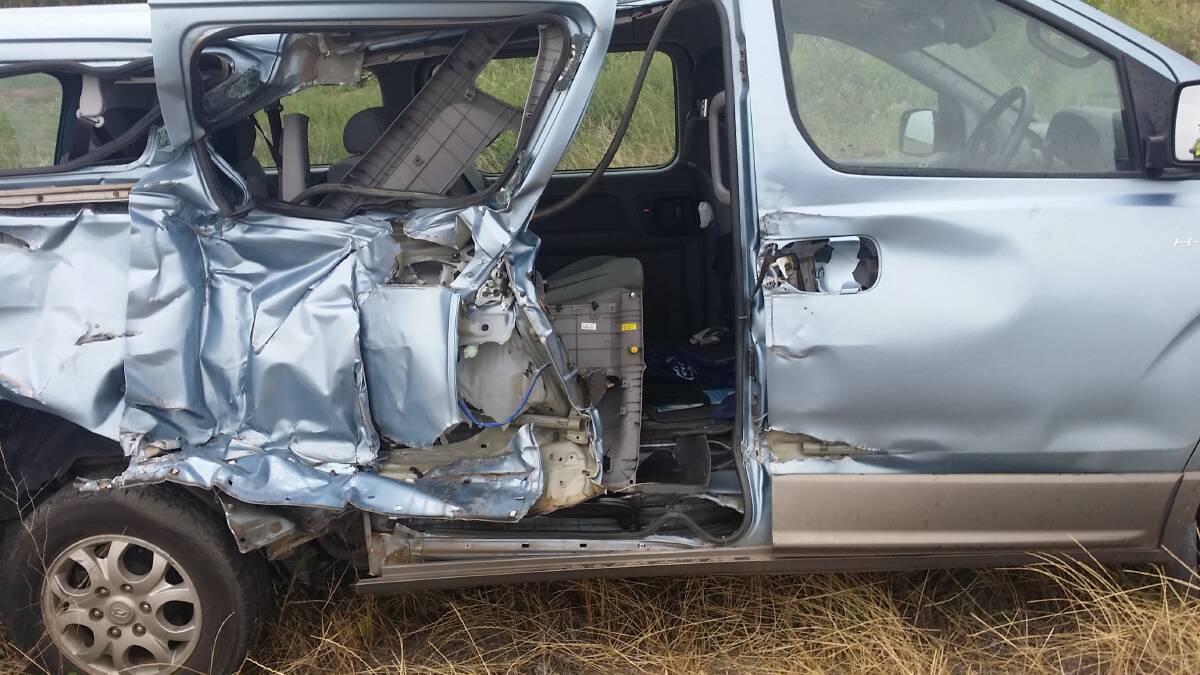 The Draper's vehicle will need replacing, but the family was lucky to walk away with their lives. Photo: Contributed