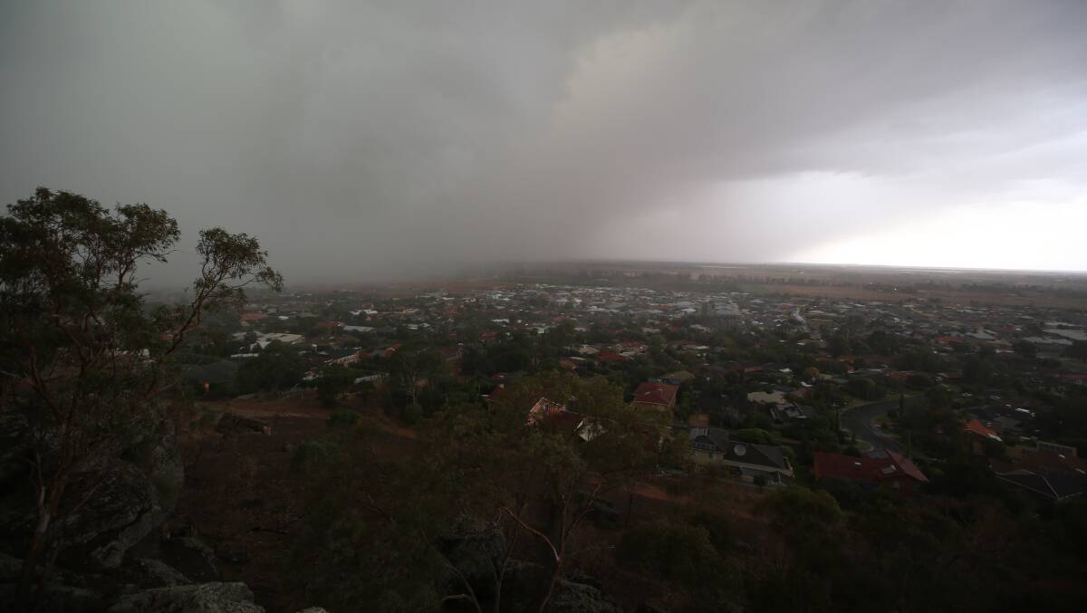 A storm rolling in over Griffith. Photo: The Area News