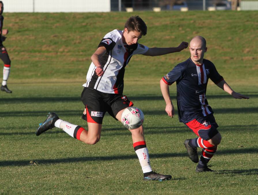 MAKING AN IMPACT: Leeton United's Nathan Ciccia played well against Henwood Park on Sunday afternoon at No. 1 Oval. Photo: Talia Pattison