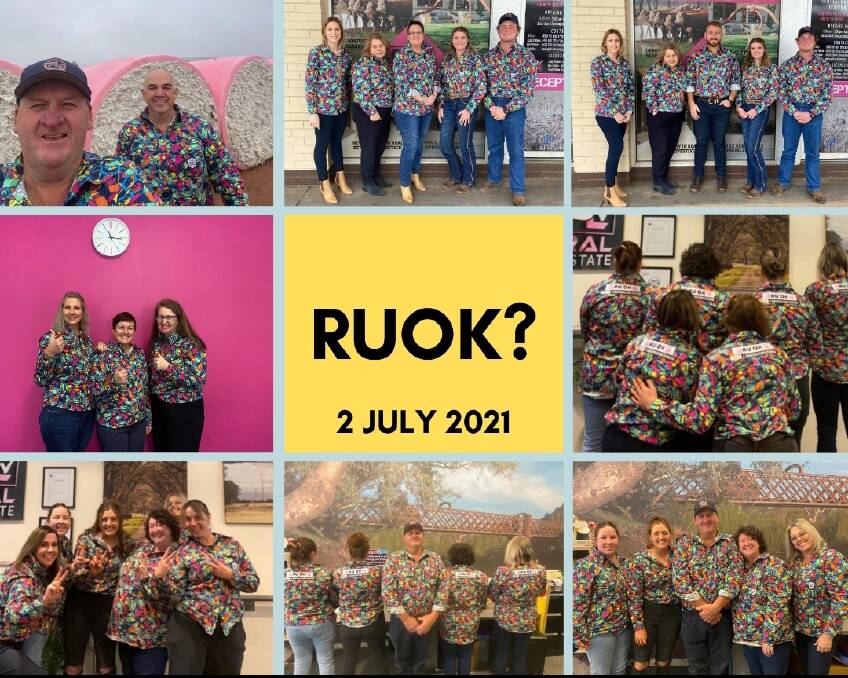 INITIATIVE: The QPL Rural Team wore their shirts on July 2 and will continue to do so on the first Friday of each month in the lead up to R U OK? Day. Photo: Supplied