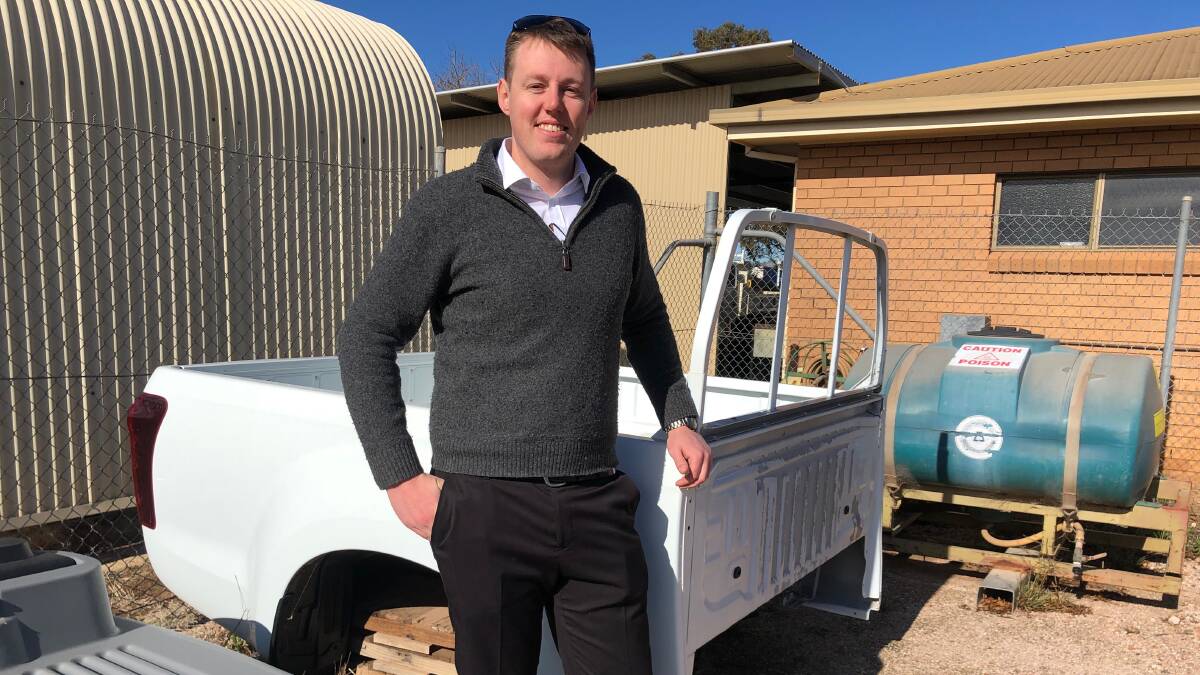 BID: Leeton Shire Council acting group manager of operations Tom Steele with some of the items available this time around. Photo: Talia Pattison 