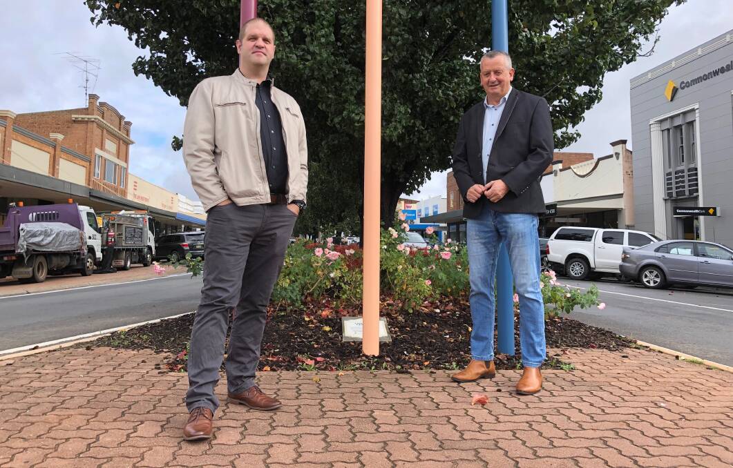 HERE TO HELP: Ron Arel (left) is starting as the Leeton Connects with Kindness co-ordinator to assist Tony Reneker who has been handling the project in a volunteer capacity. Photo: Talia Pattison 