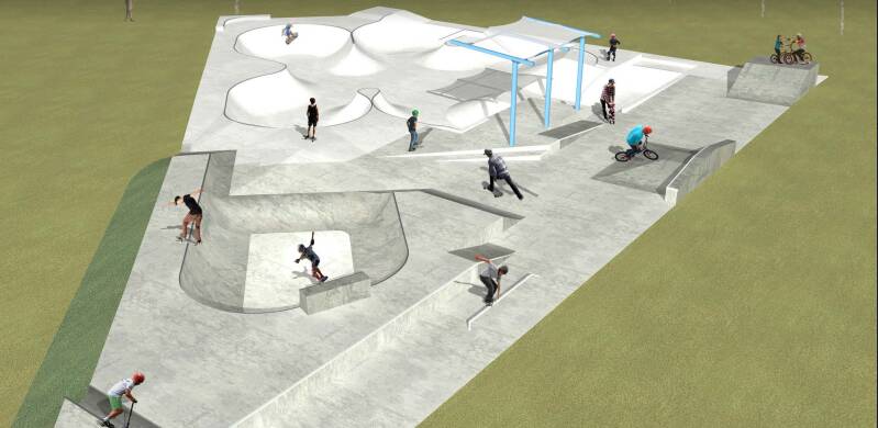 EXTEND: A concept drawing of what the Leeton Skate Park redevelopment will look like once complete. 
