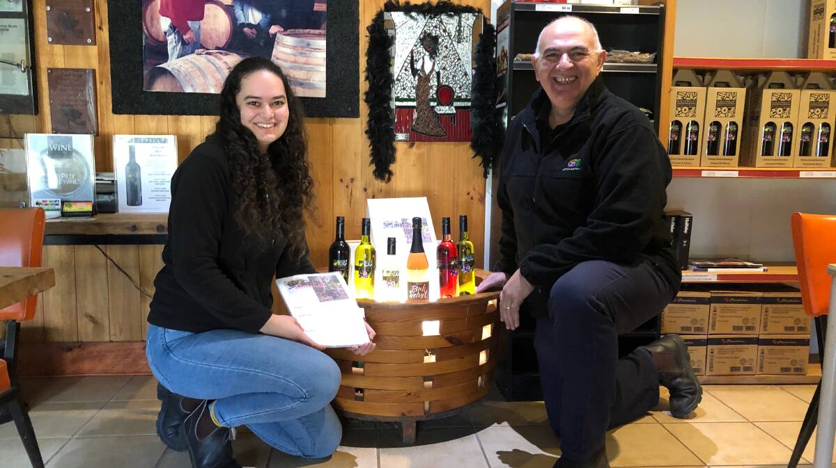 FAMILY BUSINESS: Gianna (left) and Robert Fiumara display the wines that come in the masterclass package, which has been a success for Lillypilly Estate Wines during the COVID-19 lockdown. Photo: Talia Pattison