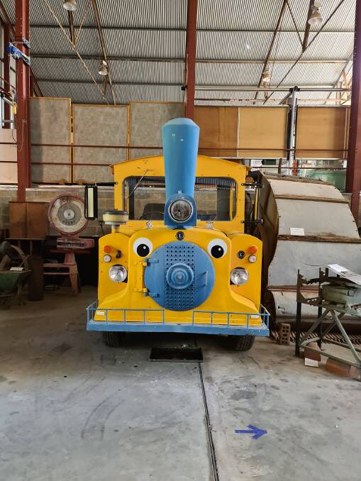 The train at its new home at the Yanco Powerhouse Museum. 