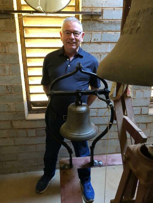 MASTERMIND: Leeton's Tim Eurell has worked to restore the bell from the former St John's Anglican Church in Whitton. It is now located within the bell tower at St Peter's Church in Leeton (pictured). 